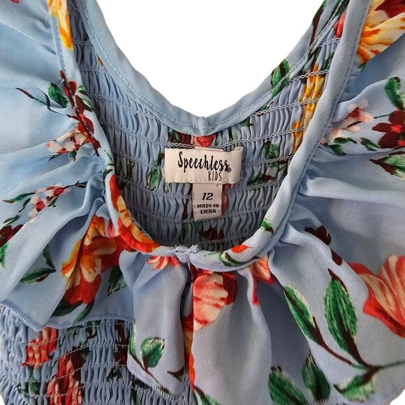 Speechless Girls Smocked Bodice Build in Shorts Hi Low Dress Size 12 - Picture 8 of 12